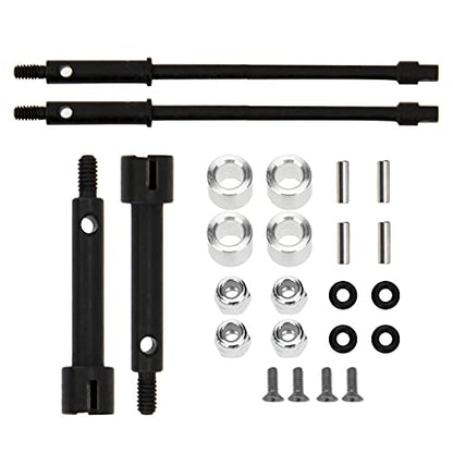 RC 4mm Widen Wheel Axle CVD Front Rear Joint Drive Shaft Upgrade Parts Compatible with Axial SCX24 90081 1/24 RC Crawler