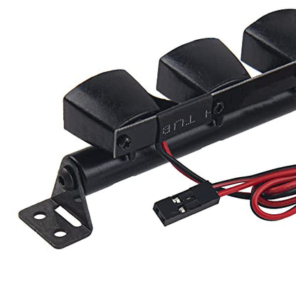 RC LED Light Bar Roof LED Lamp Compatible with Traxxas TRX-4 SCX10 90046 D90 SCX10 II CC01 Redcat Gen7 1/10 RC Crawler Car Truck (4 Led Light) - style: 4Led Light