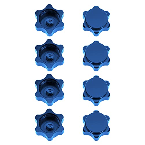 8Pcs Metal RC Wheel Hub Anti-Dust Cover 17mm Rim Hex Nut Compatible with Teamc HSP 1/8 HPI RC Car Truck (Blue) - color: Blue