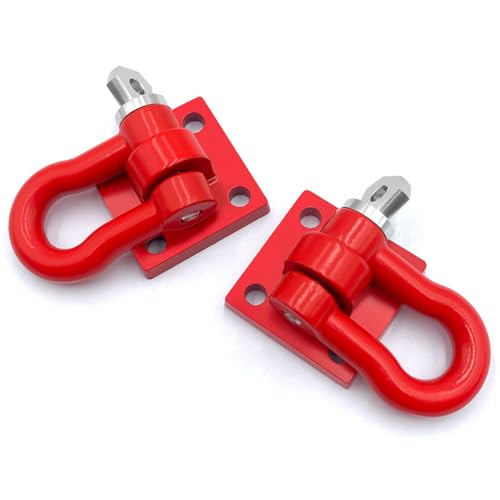 1/6th Red Trailer Tow Hook Buckle Winch D Shackles for AXIAL SCX6 AXI05000 JLU SCX6-II RC Crawler Car Accessories