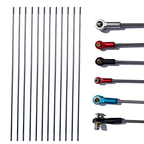 M3 11.8Inch Pushrod Connector 304 Stainless Steel Rod Linkage for RC Model Airplane Helicopter Boat Car DIY Parts 12Pcs - size: M3x11.8"