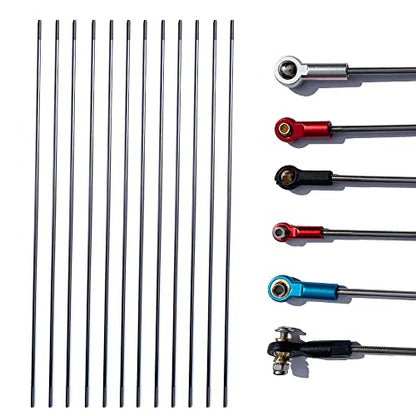 M3 11.8Inch Pushrod Connector 304 Stainless Steel Rod Linkage for RC Model Airplane Helicopter Boat Car DIY Parts 12Pcs - size: M3x11.8"