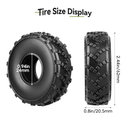 1.0 Tires Sticky - All Terrain Super S5 Soft with Foam Inserts 1/24 1/18 RC Crawler Mud Tires for Traxxas TRX4M Axial SCX24 Bronco Gladiator C10 JLU Deadbolt B17 FCX18 FCX24, 4PCS