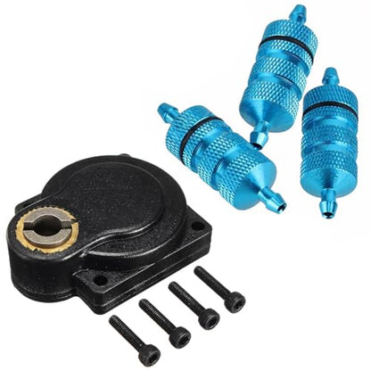 27mm Electric Roto E-Start Power Starter Drill Plate Nitro Engine Backplate Power Back Cover 11011 & 3PCS RC Aluminum Nitro Fuel Filter