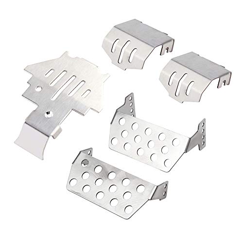 INJORA Chassis Armor Axle Protector Skid Plate for 1/10 RC Crawler TRX-4,Stainless Steel