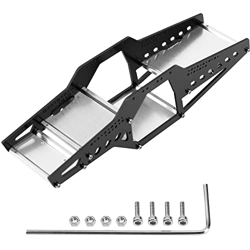 ShareGoo Aluminium Chassis Frame Kit Rocks Cage Body Shell Compatible with 1/24 Axial SCX24 90081 AXI00001 AXI00002 AXI00005 AXI00006 RC Crawler Upgrade Parts (Silver) - color: Silver