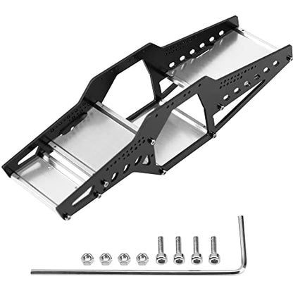ShareGoo Aluminium Chassis Frame Kit Rocks Cage Body Shell Compatible with 1/24 Axial SCX24 90081 AXI00001 AXI00002 AXI00005 AXI00006 RC Crawler Upgrade Parts (Silver) - color: Silver