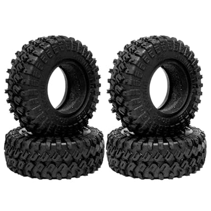 4PCS 1.3" Wheel Tires RC Mud Crawler Rock Terrain Rubber Tires with Foam Inserts for 1/18 1/24 Mini Crawler Car for TRX4M SCX24 Upgrade Parts(60 x 21mm) - color: 60x21mm