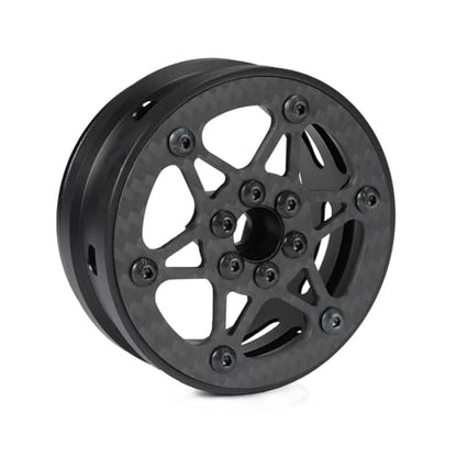 2.2 Beadlock Carbon Fiber Wheels Rims for 1/10 RC Crawler Cheater Rigs | Upgrade 4pcs,lightweight,beadlock no-glue design,For Capra SCX10 Pro TRX4 TF2 Element Enduro,improves climbing traction. - style: A