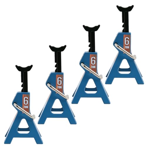 4 Pack 1/10 Remote Control Car Scale Metal Jack Stand Repair for Traxxas TRX4 Axial SCX10 1/10 RC Climbing Car,Note: for 1:10 RC Cars only, not for Real Cars(Blue) - color: Blue