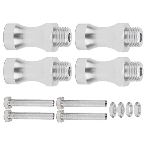 12Pcs Aluminum Alloy RC Wheel Hub Adapter, 1/10 to 1/8 RC Model Car Part, 12mm to 17mm Hex Drive Hub Coupling with 30mm Wheel Extension for Off - Road RC Trucks (Silver) - color: Silver