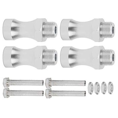 12Pcs Aluminum Alloy RC Wheel Hub Adapter, 1/10 to 1/8 RC Model Car Part, 12mm to 17mm Hex Drive Hub Coupling with 30mm Wheel Extension for Off - Road RC Trucks (Silver) - color: Silver