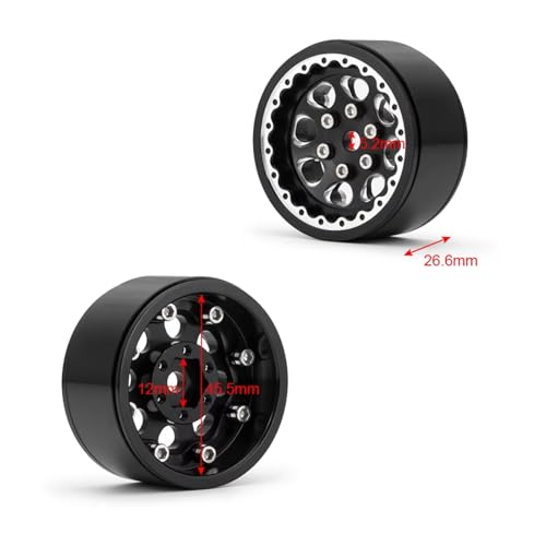Parts For Axial For SCX10 D90 CC01 1/10 Aluminum Alloy 1.9 Inch Beadlock Wheel Rim Hubs RC Crawler Car Truck Model Upgrade Parts