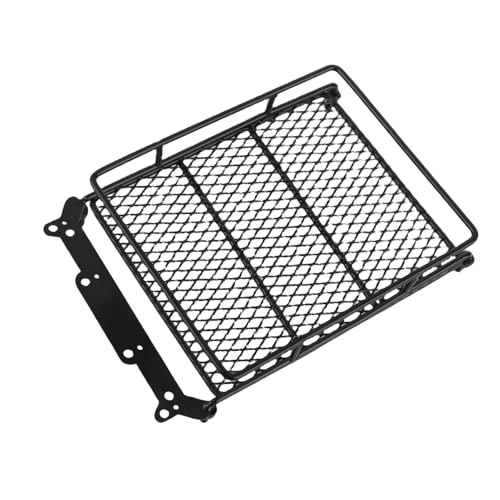 RC Roof Rack, Metal Middle Size Roof Carrier with LED Lights for 1/10 RC Crawler, Scale Accessories for Axial SCX10 and Off-Road Enthusiasts - size: 4 white