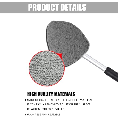Car Window Cleaner, Car Cleanser Brush, Car Accessories Car Cleaning Supplies Tools, Car Cleaning Kit with Extendable Handle, Microfiber Cloth, Spray Bottle, Fits All Cars - color: colorful