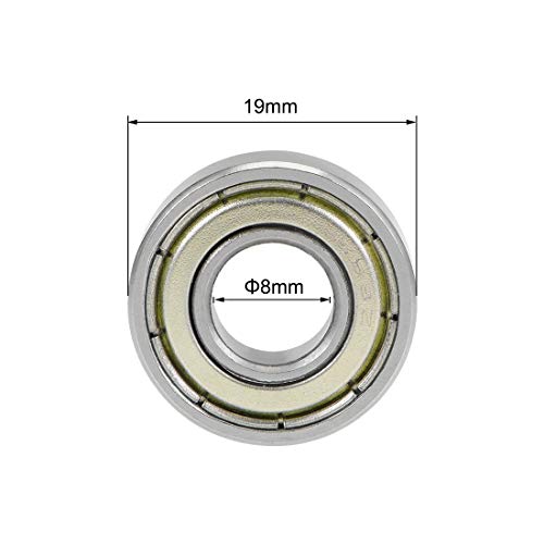 uxcell 698ZZ Deep Groove Ball Bearings Z2 8mm X 19mm X 6mm Double Shielded Carbon Steel 2pcs - size: 8mmx19mmx6mm