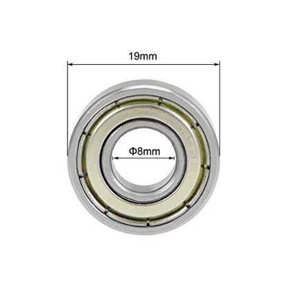 uxcell 698ZZ Deep Groove Ball Bearings Z2 8mm X 19mm X 6mm Double Shielded Carbon Steel 2pcs - size: 8mmx19mmx6mm