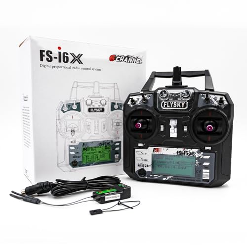 Flysky FS-i6X 10CH 2.4GHz RC Transmitter Controller with iA6B 6CH Receiver for Fixed-Wing, Glider, Helicopter, and RC Boat