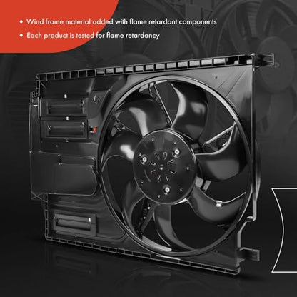 A-Premium Engine Radiator Cooling Fan Assembly with Brushless Motor | Compatible with Select Mini Models - Cooper Countryman 2018 2019 2020 2021 2022 2023 2.0L