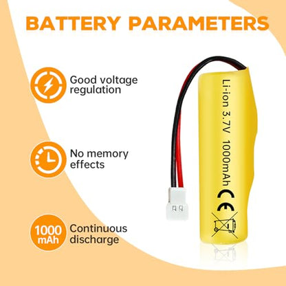 sea jump 2PCS 3.7V 1000mAh Li-ion Battery with Molex Plug and USB Charging Cable Suitable for RC Engineering Vehicles Drifting Vehicles Trucks Off-Road Vehicles High-Speed Climbing Racing Cars Boats