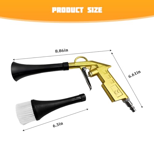 Car Detailing Air Gun, High Pressure Vehicle Air Blower Dryer Detailing Tool Kit, Automotive Interior Cleaning Gun for Quick Blowing Out Dust, Dirt, Universal for Vehicles