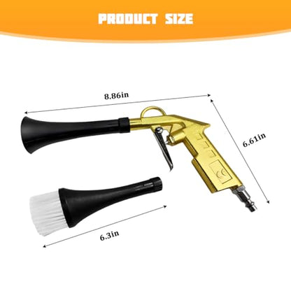 Car Detailing Air Gun, High Pressure Vehicle Air Blower Dryer Detailing Tool Kit, Automotive Interior Cleaning Gun for Quick Blowing Out Dust, Dirt, Universal for Vehicles