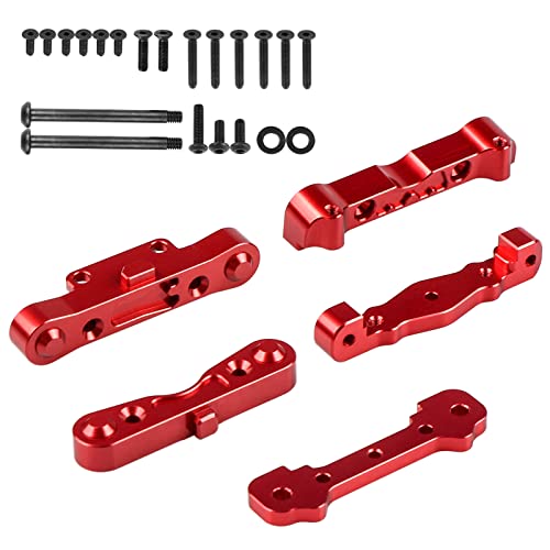 Aimrock Pack-5 Aluminum Rear/Front Lower Arm Suspension Hanger Mount Upgrades Set for Arrma AR330378 AR330379 1/7 Felony Infraction Limitless Mojave, 1/8 Karton Notorious Outcast Typhon Talion (Red) - color: Red