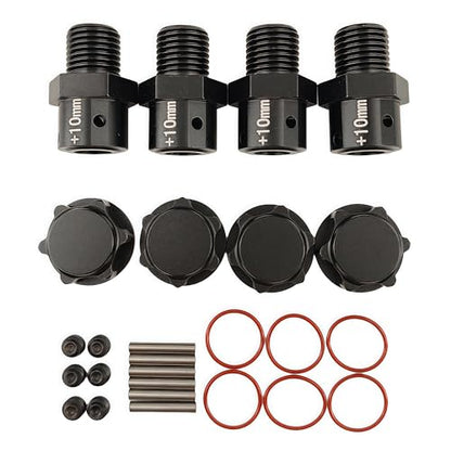 10mm Extended Wheel Hex Hub Set for ARRMA Kraton Mojave Infraction 6S (Black) | Aluminum,1/8,1/7,Outcast,Big Rock,Felony,Limitless,Upgrade Parts,CNC Machined,High Strength - color: Black