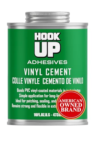 Vinyl Cement – Waterproof Pool Liner Repair Glue for Vinyl & PVC, Fast-Drying Flexible Contact Cement for Inflatables, Air Mattresses, Boats, Tarps, Hot Tubs & Pool Patch Repairs (16 oz) - size: 16 oz