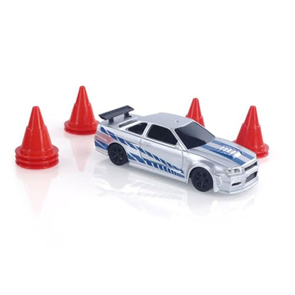 1:43 RC Drift Car 4WD High Speed Racing Vehicles 4304A 2.4GHz RTR Mini Car Model Radio Battery Lights Gyroscope Hobby Grade Model Birthday for Ages 14+ - color: Silver and Blue