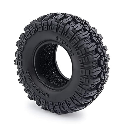 RCHUBAM 4PCS 1.0" Crawler Tires Micro Rubber Tires for 1/18 TRX4M Axial 1/24 SCX24 Deadbolt RC Crawler Car (A-58mm) - color: A-58mm