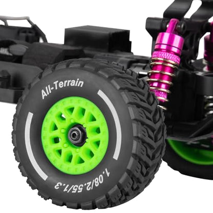 RC Wheels for 1/14 Mini Mojave GROM RC Car,RC Tires Beadlock Wheels Hub Rim Tires Wheels and Plastic Wheel hub Green(4PCS) - color: Green/for Mini Mojave Grom