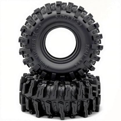 Mud Slingers X T10 2.2 Tires 5.47'' Tall 4-Pack Fits SCX10 Wraith | super soft sticky 2.2'' Crawler tyre, upgrade parts for 1/10 Crawlers Trucks off-road rock crawling RC vehicles - style: T10 ( Super Soft )