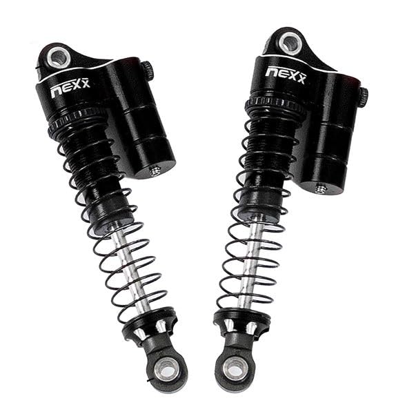 Nexx Racing Reservoir Shocks (4pcs) for 1/18 RC Crawler Redcat Ascent-18 - Remote Control Car, RC Cars, RC Crawler 1/18 4WD Nexx Racing Upgrade Parts (HELIDIRECT) (Black - 59mm) - color: Black - 59mm