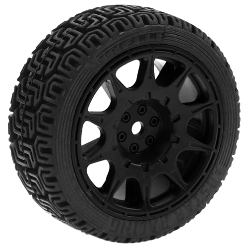 1/10 RC On Road Tires & Nylon Wheel Rims 12mm Hex OD70mm Rubber Tires Compatible with Tamiya TT01 TT02 XV01 HSP HPI Kyosho Traxxas WLtoys 1/10 1/12 On-Road Touring Car (Black) - color: Black