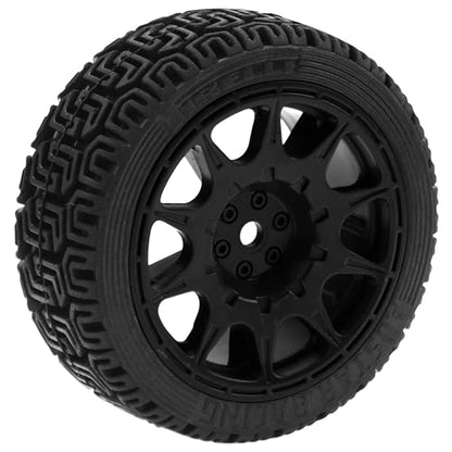 1/10 RC On Road Tires & Nylon Wheel Rims 12mm Hex OD70mm Rubber Tires Compatible with Tamiya TT01 TT02 XV01 HSP HPI Kyosho Traxxas WLtoys 1/10 1/12 On-Road Touring Car (Black) - color: Black