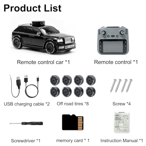 4.3" HD Screen FPV RC Car with Camera with 270° Rotatable Camera Up & Down | 1:20 Drift & Racing RC Cars 4 Wheel with 1080P, Dual Tires, Real Time Video Photos with 8GB TF Card, Gift for Kids Adults