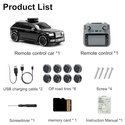 4.3" HD Screen FPV RC Car with Camera with 270° Rotatable Camera Up & Down | 1:20 Drift & Racing RC Cars 4 Wheel with 1080P, Dual Tires, Real Time Video Photos with 8GB TF Card, Gift for Kids Adults
