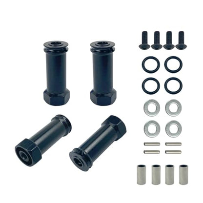 RC Car Accessories for Wltoys 12428-ABC 12429 12423-ABC 12423 1/12 rc Car Parts 12mm Aluminum Wheel Hex Hub Adapters Long 30mm Adaptor Extension Combiner Coupler - color: Black