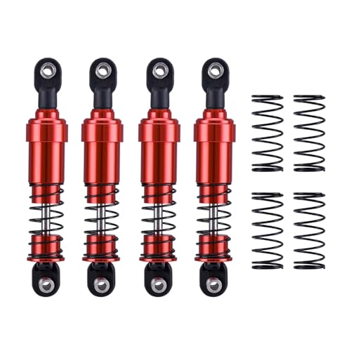 90mm Metal 1/10 RC Crawler Shocks Absorber Springs Pre-Oiled for Gen7 Gen8 SCX10 1/10 TRX4 Upgrades (Red) - color: Red