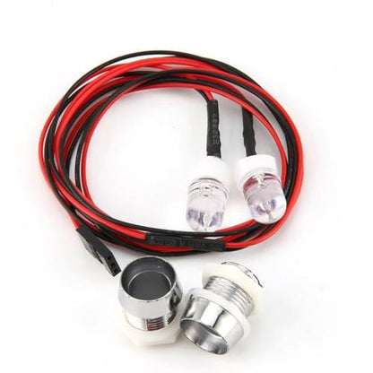 Rc Spotlight Strip for Traxxas for Tamiya 10mm 2pcs White Red Light Lamp Kit Headlamp Headlights Taillight Rc Car Truck Model Toy Accessories(White) - color: White