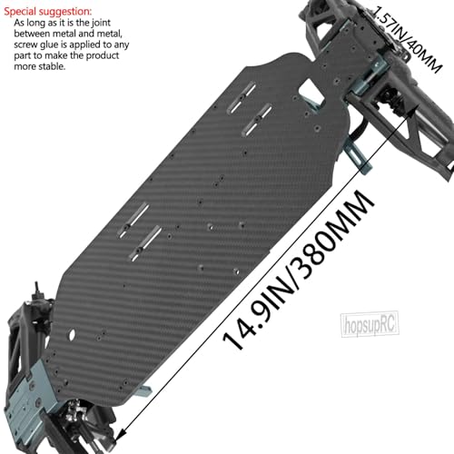 RC Upgrades Parts for 1/10 F0rd F15O Rapt0r R 101076-4,RC Carbon Fibre Chassis Protect Armor Skid Plate Guard Hops Up,Titanium - color: Titanium（for 1/10）