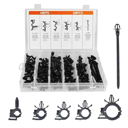 OTUAYAUTO 60PCS Automotive Wire Loom Clips Assortment - 6 Different Sizes Car Wire Harness Routing Clips Kit, Replacement for Honda GM Mazda - size: 60Pcs 6 Sizes Clips for Honda GM Mazda