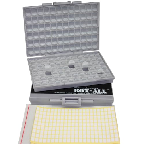 AideTek Two SMD SMT Resistor Capacitor 1206 0805 0603 Box Organizer Craft Beads Storage 144 Compartments for each box - style: 2BOXALL