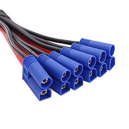 1pc 6X EC5 Connector to 4mm Banana Plug Parallel Adapter Battery Charging Cable 27cm