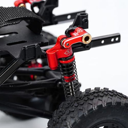 SCX24 Shock Flex Blades With 47MM Oil Filled Shocks Absorber | CNC Aluminum Damper Mount for Axial SCX24 Upgrade Parts 1/24 RC Crawler - color: Red