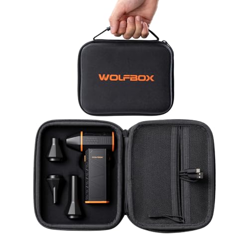 WOLFBOX Hard Carrying Case for MF50 Electric Air Duster [CASE ONLY, Device Not Included], Shockproof Travel Storage Bag for Compressed Air Blower & Accessories, Splash-Proof - size: SB50-MF50