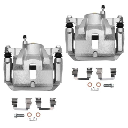 Detroit Axle - Front 4pc Steering Knuckles Kit for 03-08 Toyota Corolla, 2 | Disc Brake Calipers w/Bracket 2 Steering Knuckles & Wheel Bearing Hubs 2003 2004 2005 2006 2007 2008 Replacement - size: 4BU47749/Kit