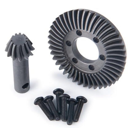 Diff Ring&Pinion Gear 43/12T 1.0M for Axial SCX6 JLU JeepTrail | Honcho AXI05000 AXI05001 1/6 RC Crawler Upgrade Parts Steel Front or Rear Spiral Cut Differential Gears - size: 43T/12/1.0 Mod
