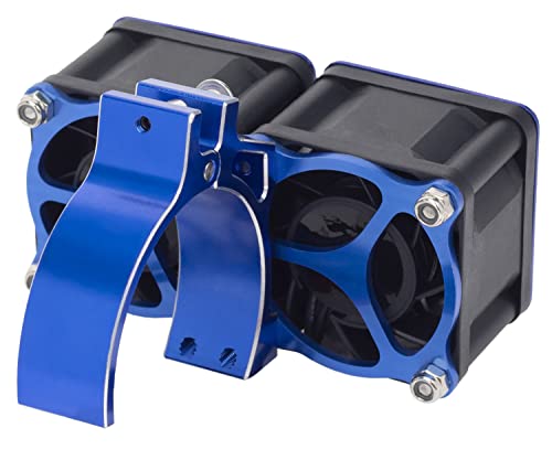 DKKY RC Motor Cooling Fan Heatsink 21000 RPM with 47-51mm Adjustable Mount for 1717 4985 Motors ARRMA Infraction Felony Limitless and Axial, Blue - color: Blue